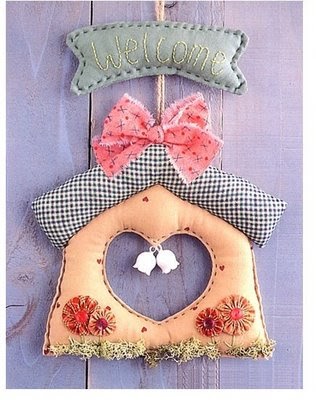 Casinha de tecido com moldes