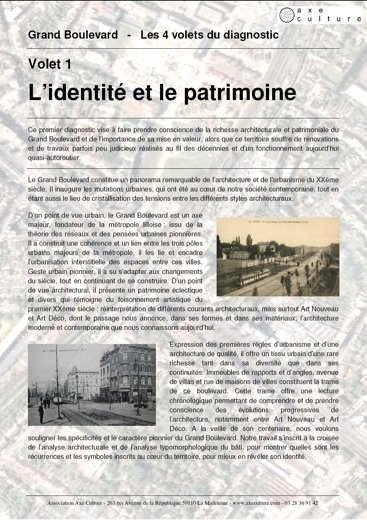 Volet 1 : L'identité et le patrimoine