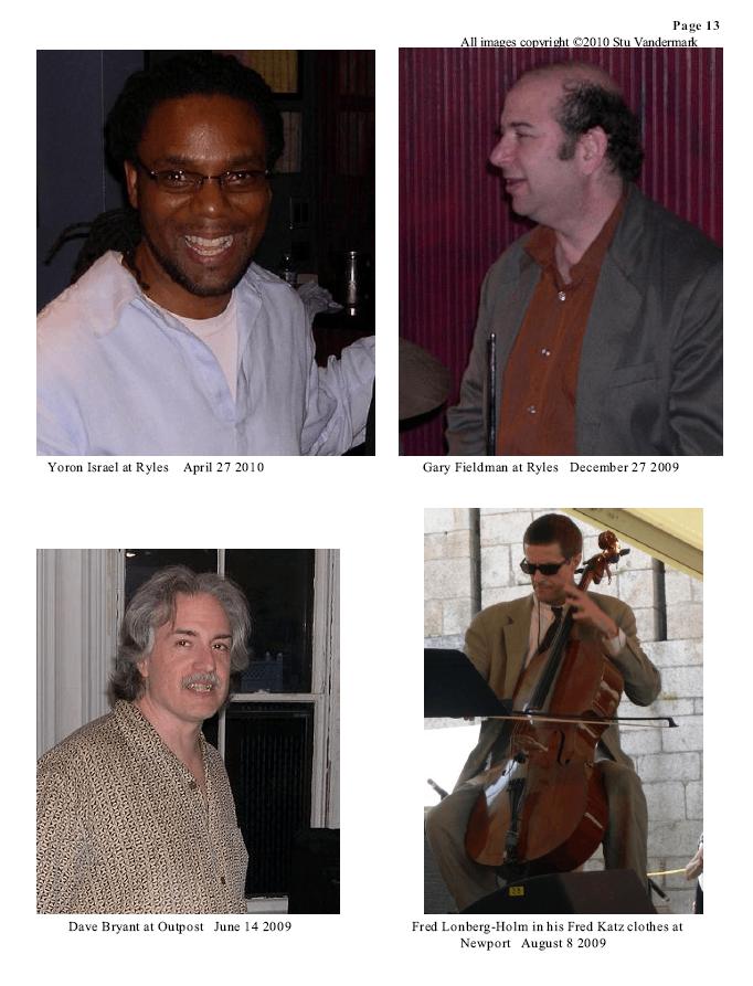 Boston Jazz Scene Boston area and visiting musicians