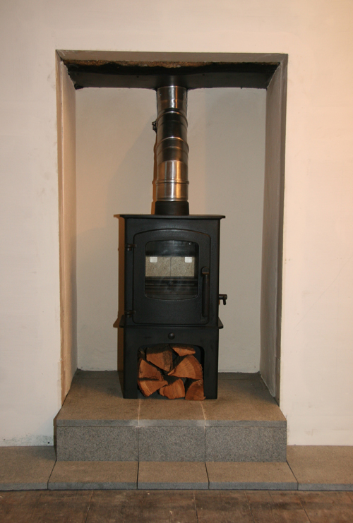 Redwood Stoves Ltd Cornwall Charnwood Cove 1 with log stand stove illogan Cornwall