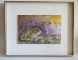 frame floating watercolor pond frog artbycrain april