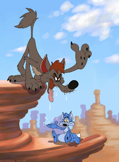 Bent-tail Legend of Coyote Rock Pluto 1945 drawing Disney Big Blue Fox