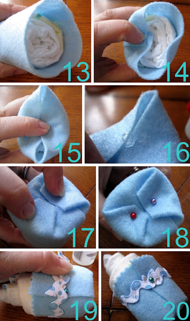 how to wrap a diaper cupcake