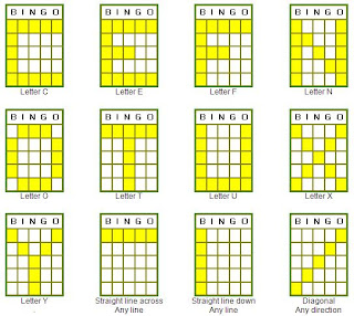 Bingo Patterns | Online bingo patterns free | bingo card patterns