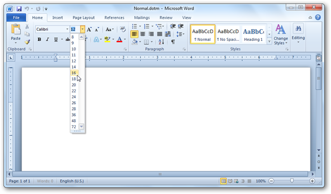 reset default settings in word 2007