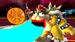 bowser FIRIN HIZ A LAZER at mario!!!