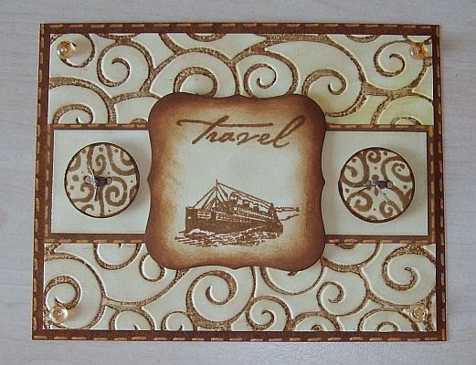 Basslady Creations: Vintage-Karte mit Schiff Basslady Creations: Vintage-Karte mit Schiff