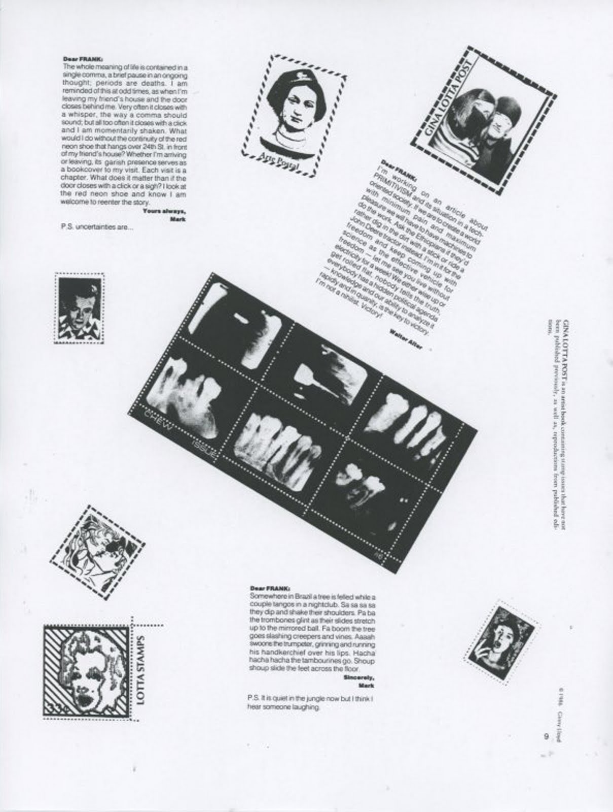 Behind the Scene: Artistamps in Frank Magazine #9 - 1986