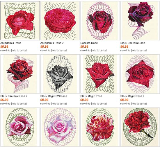 Embroidery | Free Machine Embroidery Designs | Flower Baskets Redwork