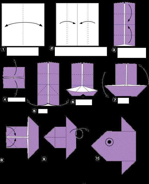  origami head fish ~ easy art craft ideas 