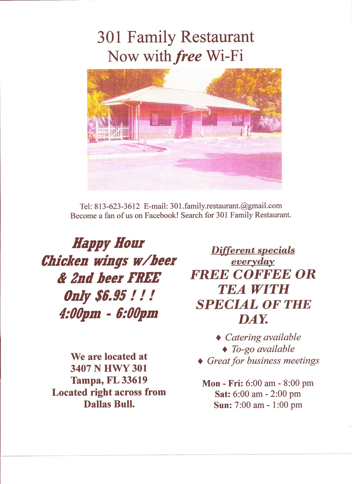 301 Family Restaurant ADD FLYER!!