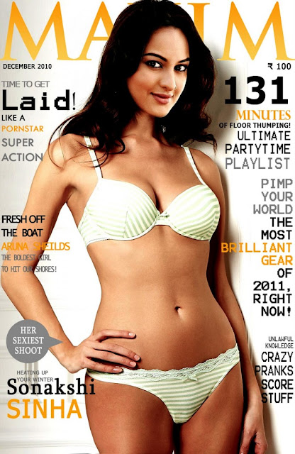 Sexy Sonakshi Sinha Bikini Photos Maxim Magazine Ecredible