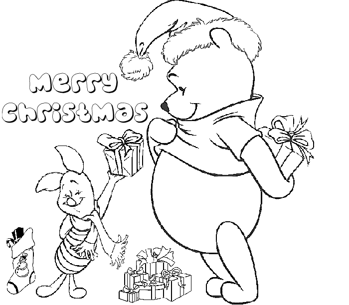 Winnie The Pooh Christmas Coloring Pages | Learn To Coloring
