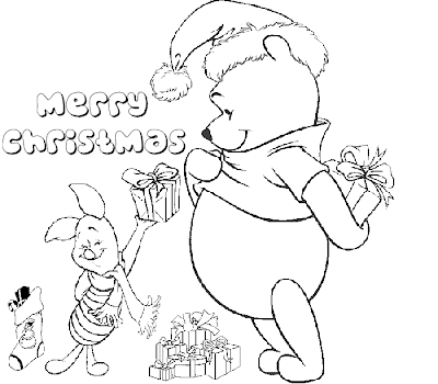 winnie the pooh disney christmas coloring pages