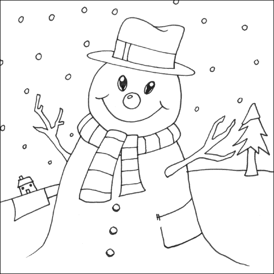 Snowman Coloring Pages Mistsluier Christmas Tree