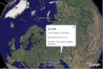 position des satellites dans google earth