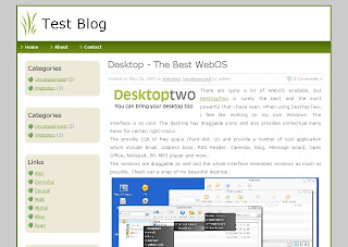 Free Download Blog Template: Simple Design - Green Bug