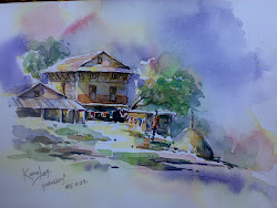 watercolor landscape paintings nepal lalitkala gurung kamal fine showcase