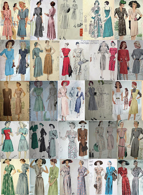 Forties Fashions: 1940's Fashion Designs for Sewing Patterns