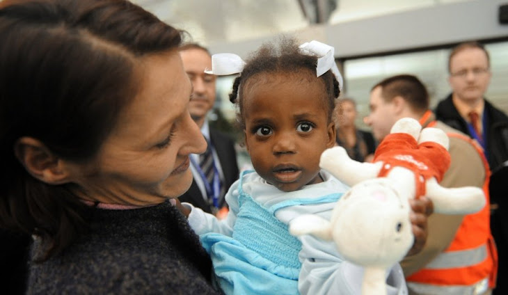 French Families Adopt Haitian Children:  Arrival in France