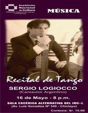Recital de Tango: SERGIO LOGIOCO (CANTAUTOR ARGENTINO)