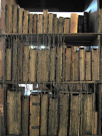 Colección de libros raros en la catedral de Hereford. England.