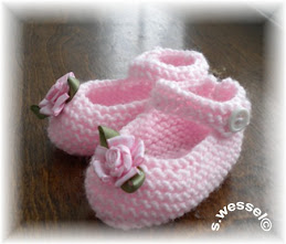 Handknit Mary Jane slippers