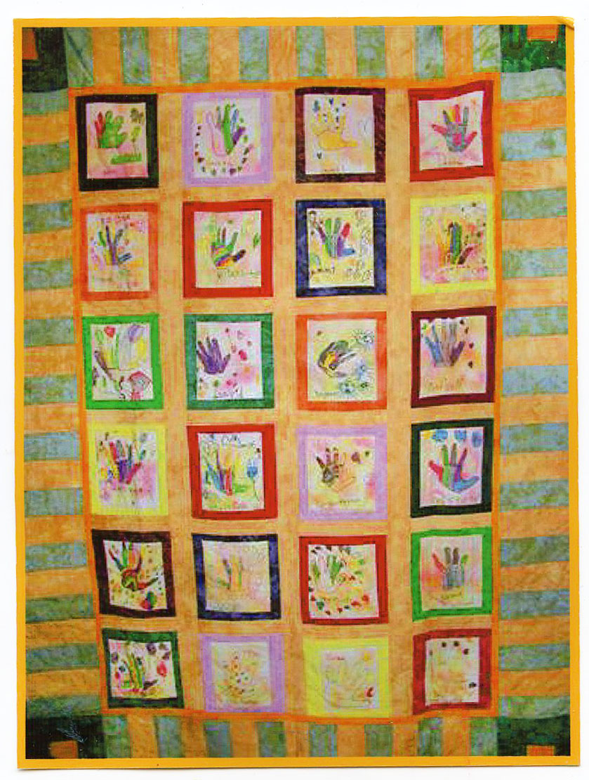 Kindergarten Hand Print Quilt Art Projects for Kids