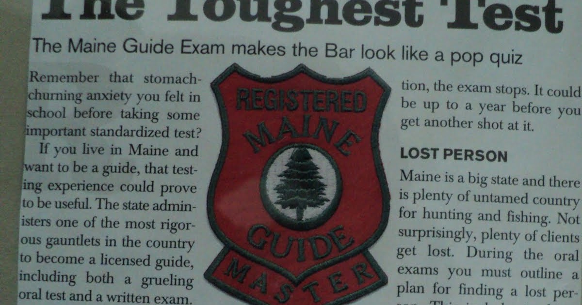 The Maine Outdoorsman: I Am Now A Registered Maine Guide!!