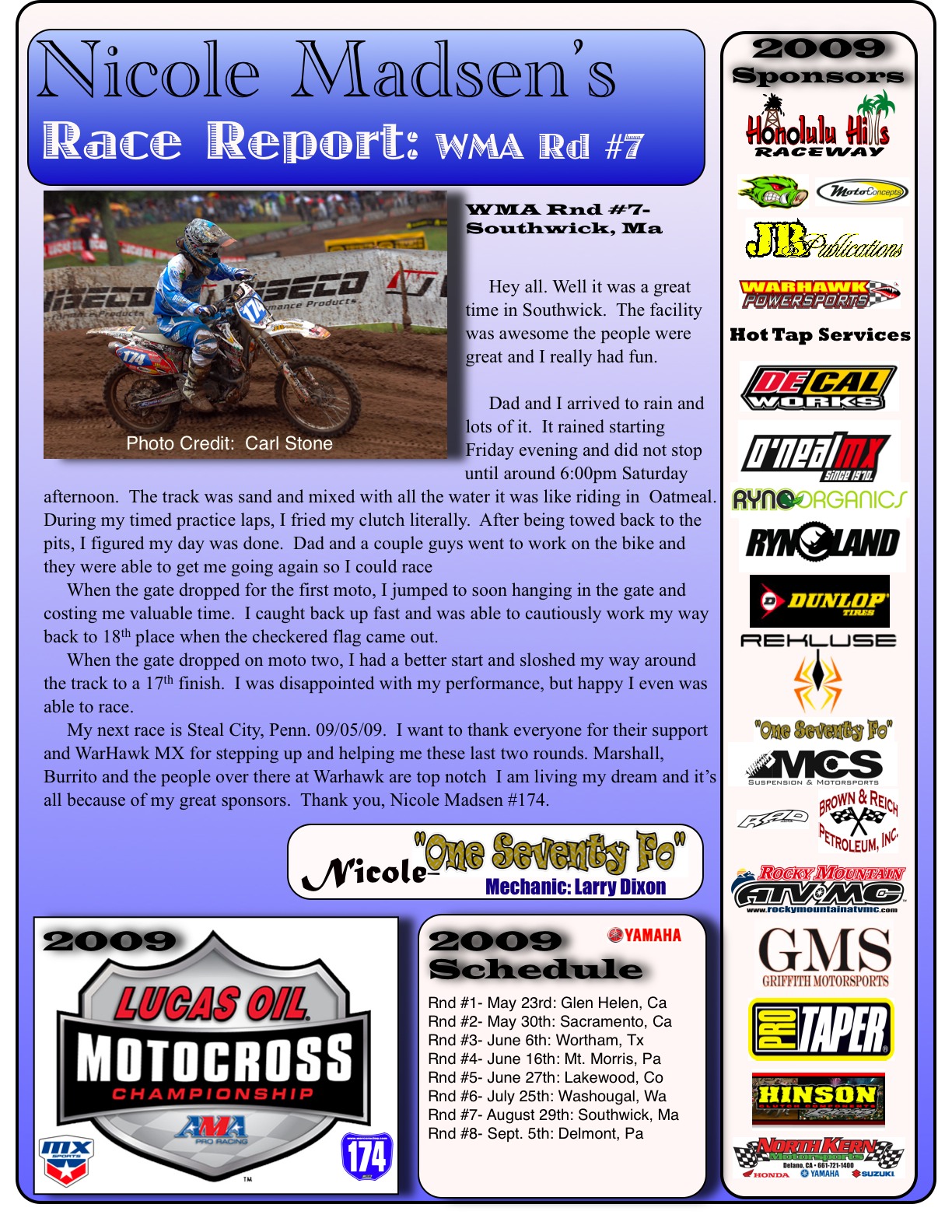 Nicole Madsen Race Report