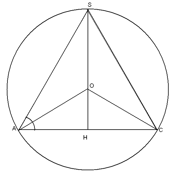 Как нарисовать равносторонний треугольник в круге