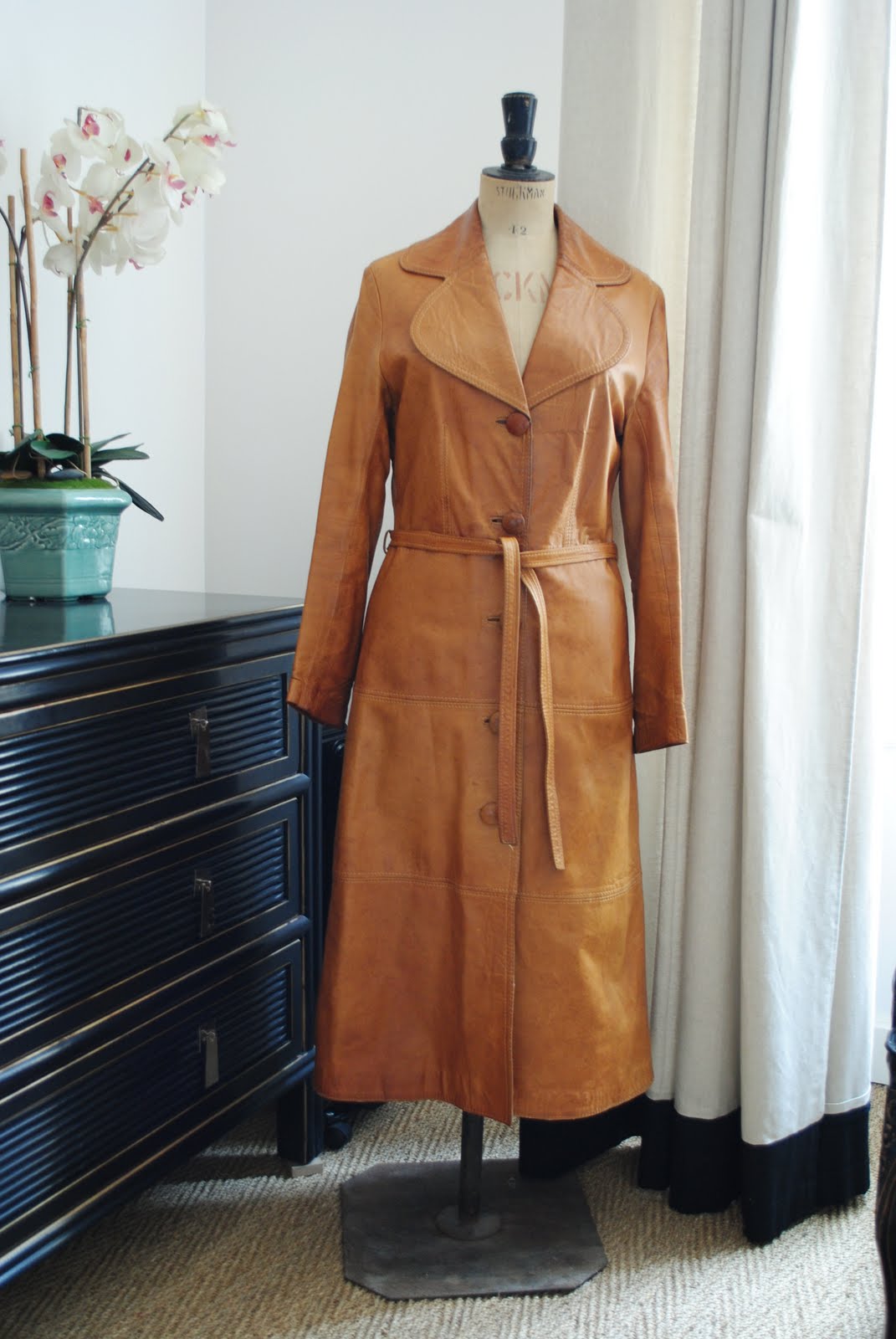 Fabulous vintage leather coat for sale
