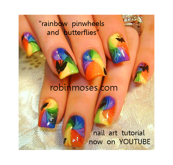 Nail Art by Robin Moses "eyeshadow nail art" "eye shadow nail art