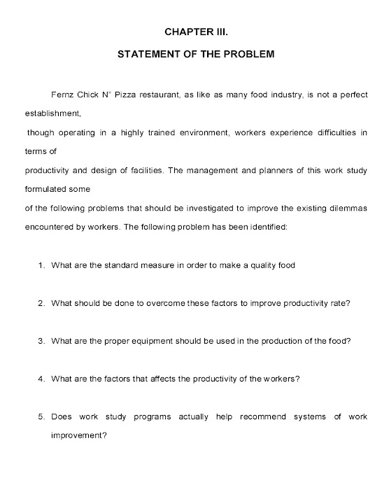 Master thesis statement of the problem