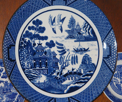Masons Ironstone China Vista Pattern in Blue and Red