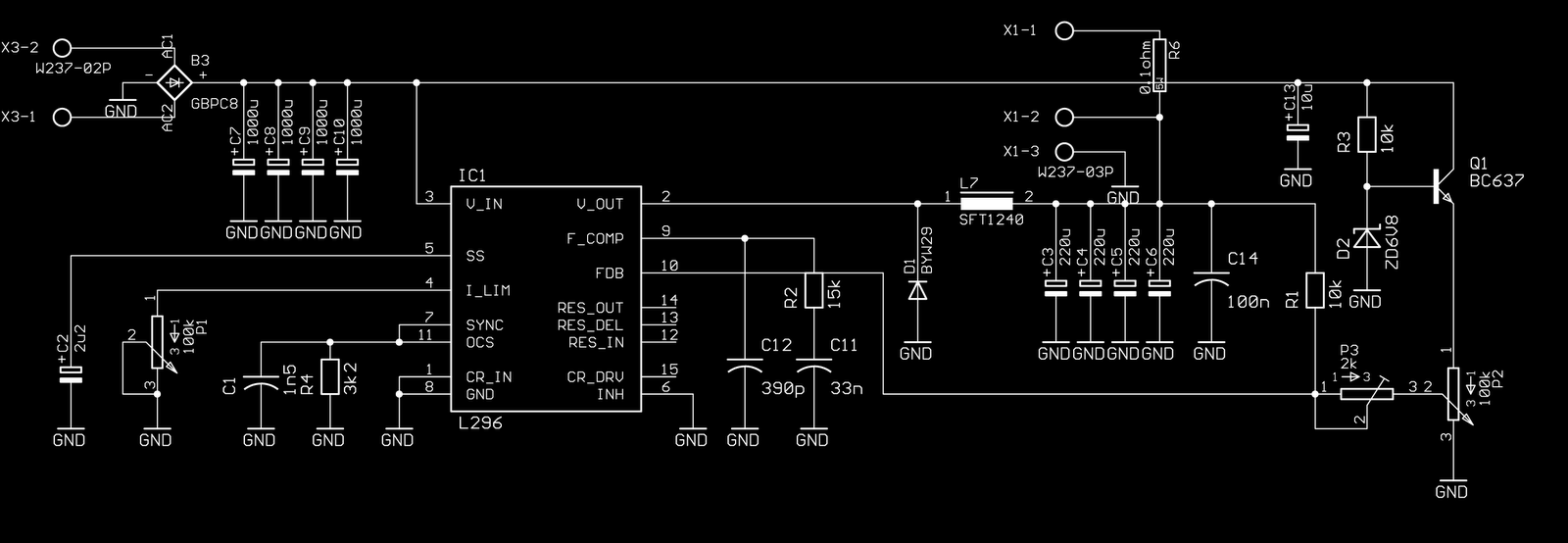 Electronics EveryWhere: Switching Regulator (L296) Power Supply