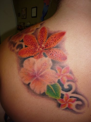 Some of the most popular tattoos are the Hibiscus flower usually a red