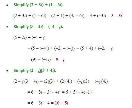 Operations With Complex Numbers Worksheet
