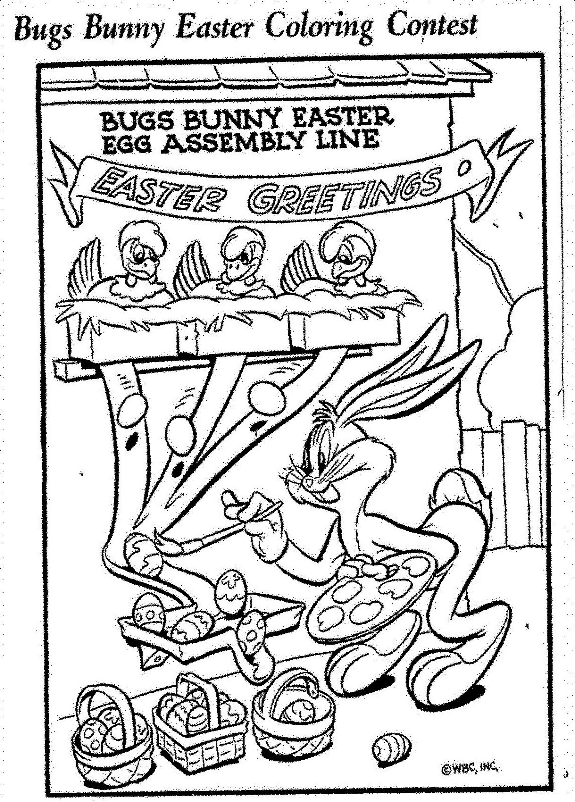 Mostly Paper Dolls: Bugs Bunny Easter Coloring Contest, 1953