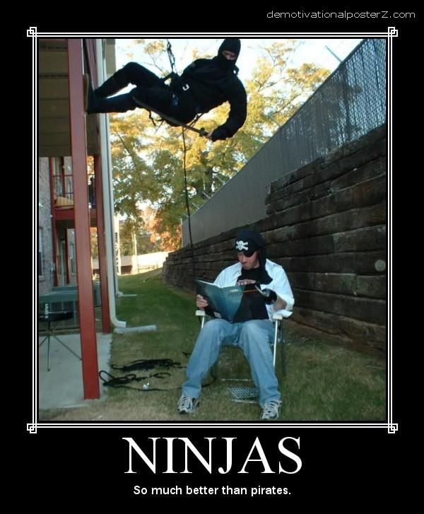 ninjas so much better than pirates motivational poster