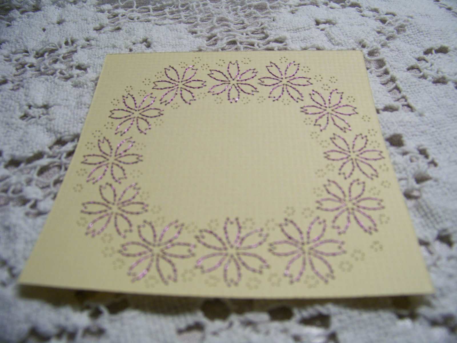 Embroidery on card stock