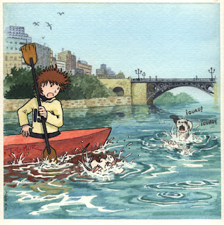 Ilustración cuento infantil del Puente de Triana en Sevilla, hecha por ªRU-MOR