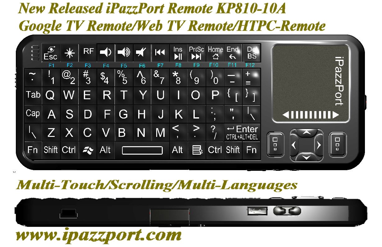 iPazzPort Bluetooth Voice Wireless Mini Keyboard with IR Remote The