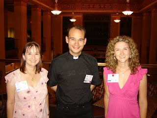 Shelly and Lisa with Father Roderick