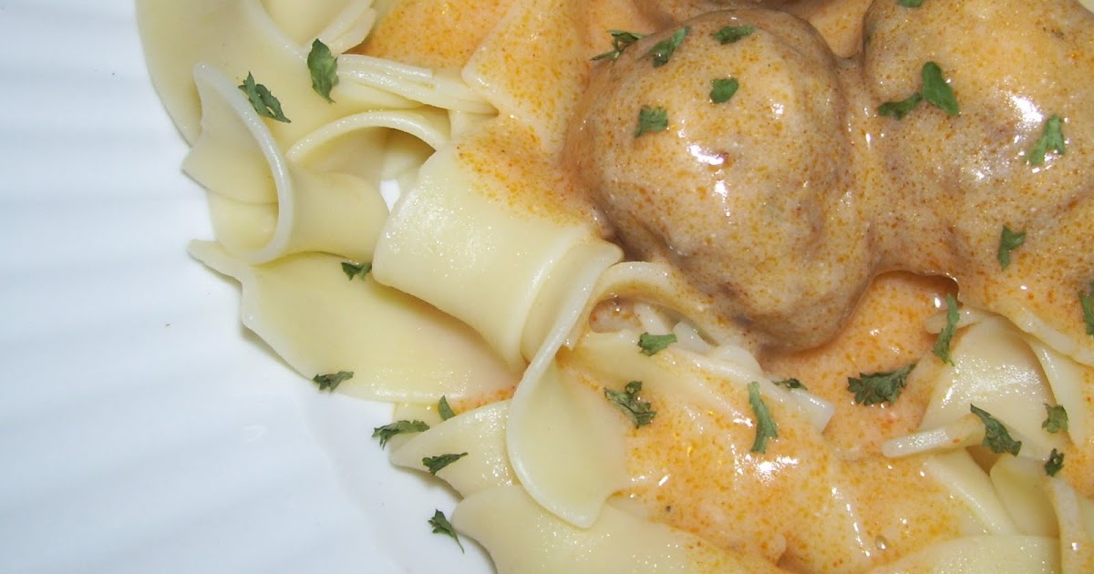 Cooking Creation: Swedish Meatballs Over Egg Noodles