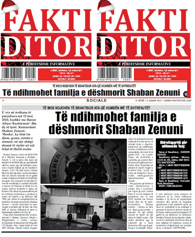 Apeli ne Fakti Ditor 3 janar 2011 (E perditshme informative per diasporen shqiptare)