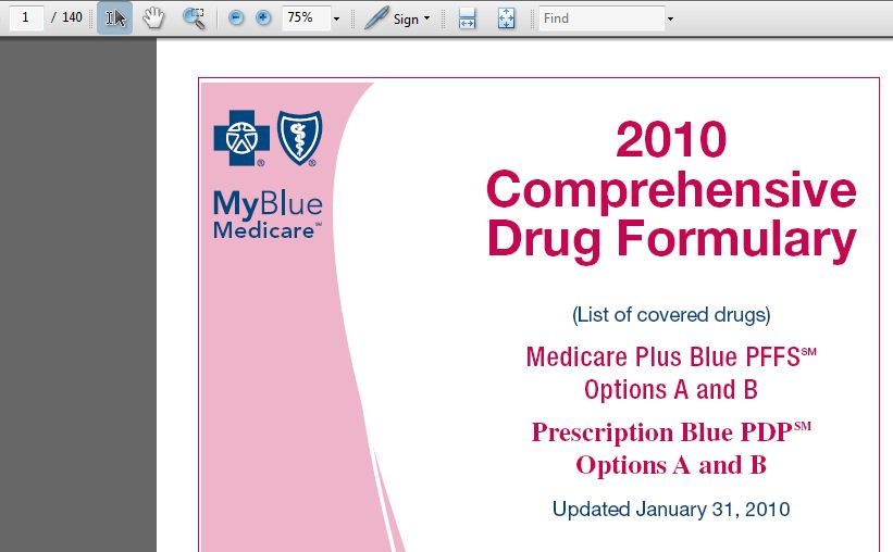 anthem blue cross ppo formulary 2011