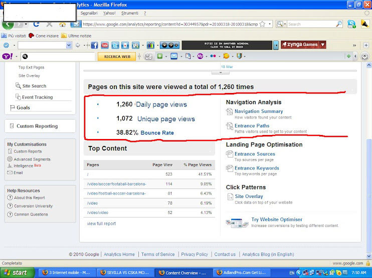 Tracking Report : Daily page visitors to our Customer's Website.