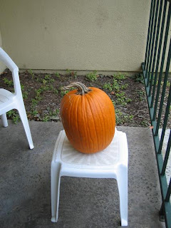 pumpkin waiting to be carved