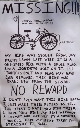 TheRightRant: Best stolen-bike poster ever.......EVER!!!
